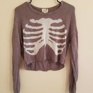 L.A Hearts cropped Skeleton sweater